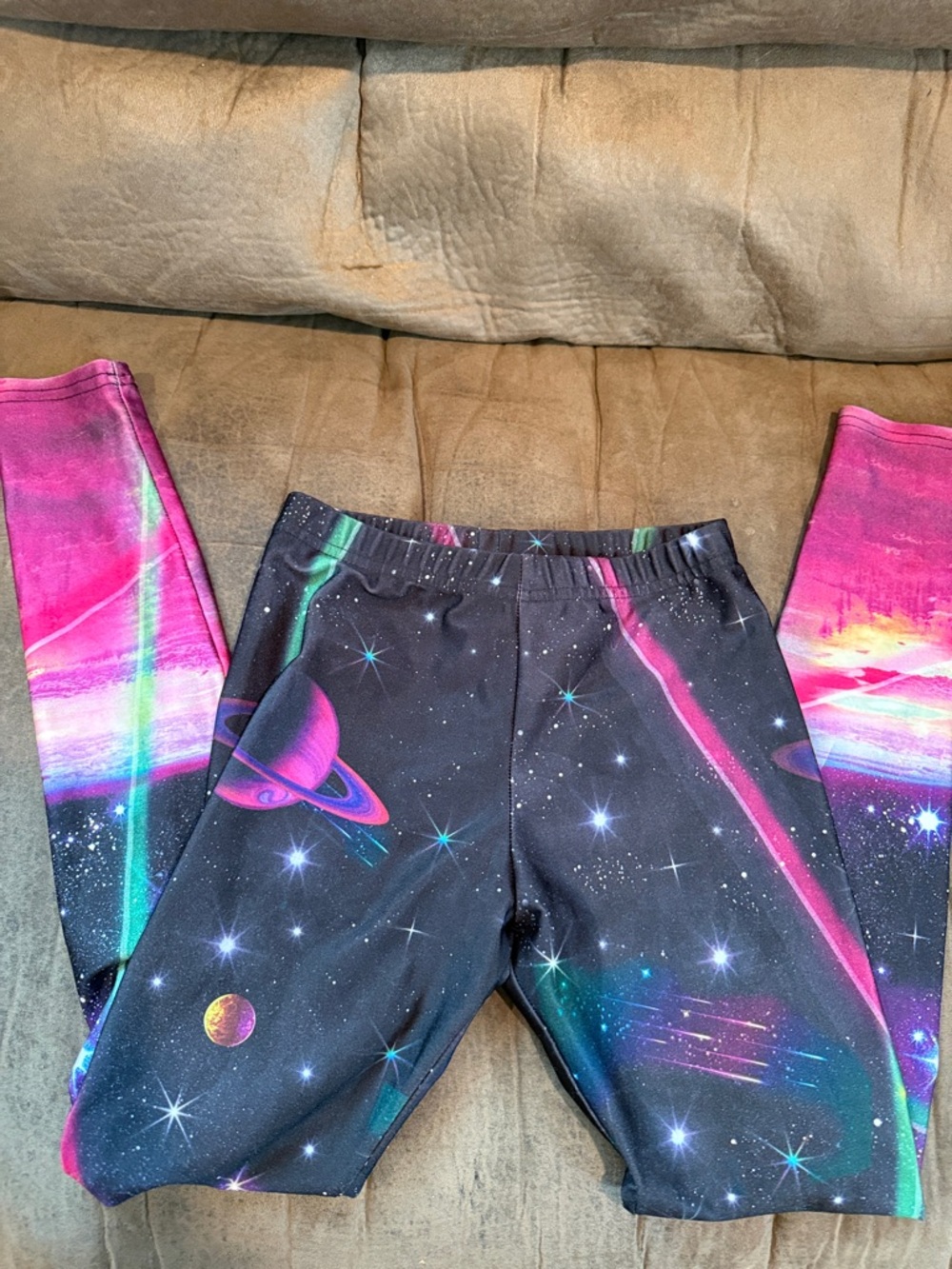 Zara Terez Girls' Space Galaxy Leggings - Black, Pink, Teal, Purple